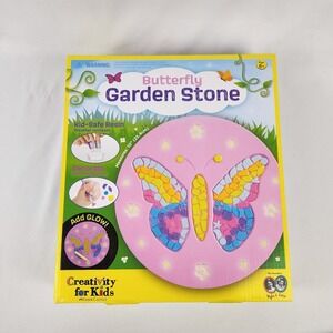 New Creativity for Kids Butterfly Garden Stone Kid Safe Resin 10" round Glows